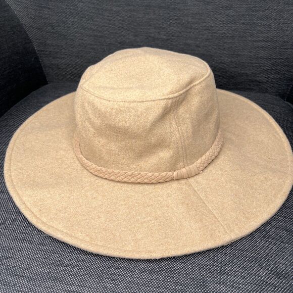 Anthropologie ASN NWT The Harper Felt Hat Women’s Tan Rancher Floppy Packable - Picture 2 of 6